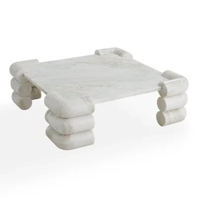 Jonathan Adler Circuit Four Leg Coffee Table In White