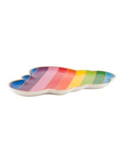 Pre-owned Jonathan Adler Cloud Tray In Green/red/white