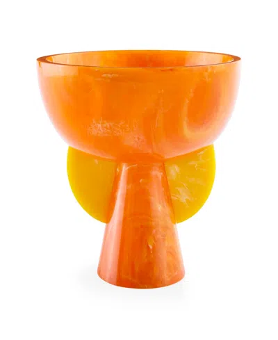 Jonathan Adler Como 35 Oz. Acrylic Pedestal Bowl In Orange