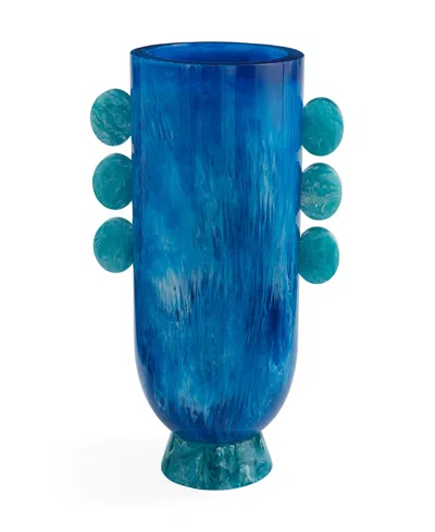 Jonathan Adler Como 6" Disc Vase In Blue