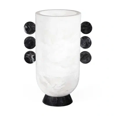 Jonathan Adler Como Black & White Disc Urn In Black;white