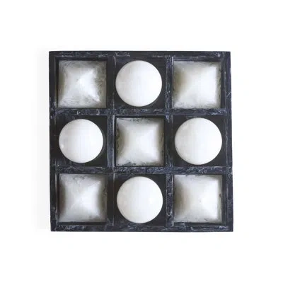 Jonathan Adler Como Black & White Tic-tac-toe Set In Black;white