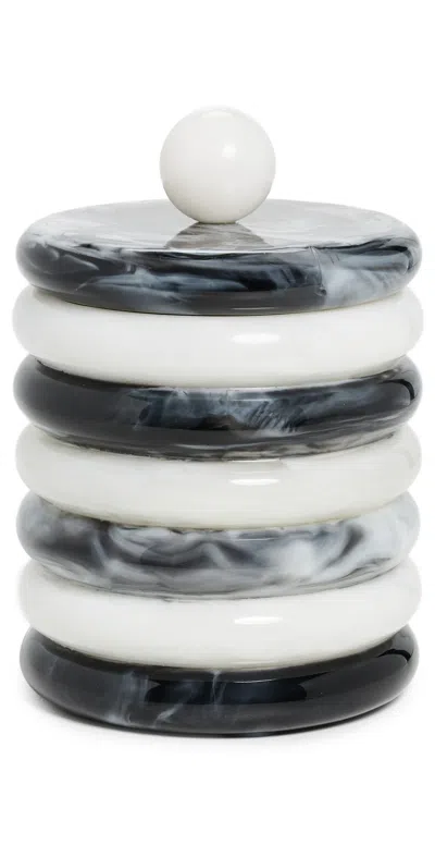 Jonathan Adler Como Ice Bucket Black/white In Multi