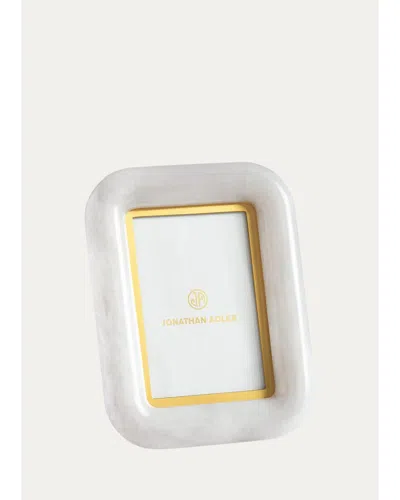 Jonathan Adler Como Picture Frame, 4" X 6" In White