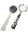 Jonathan Adler Como Ripple Salad Servers In Black