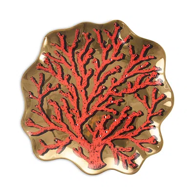 Jonathan Adler Coral Trinket Tray In Red
