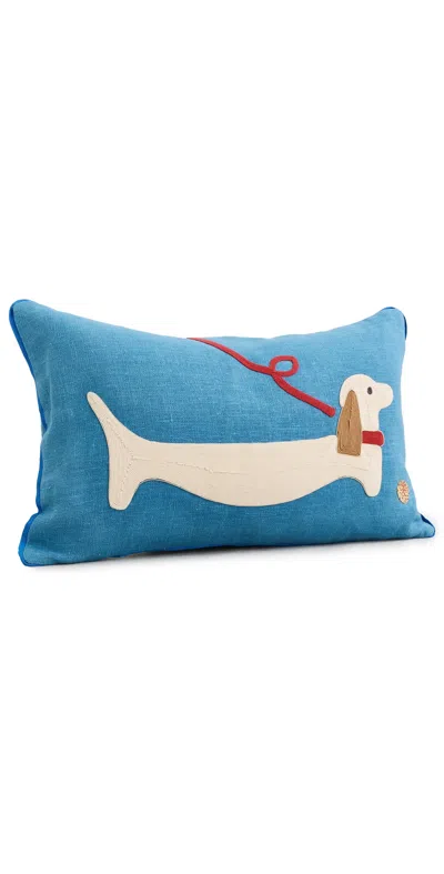 Jonathan Adler Dachshund Pillow Blue