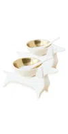 Jonathan Adler Dachshund Salt & Pepper Cellars White/gold In White/gold