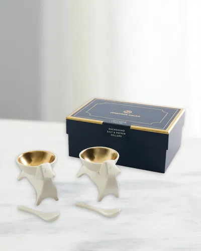 Jonathan Adler Dachshund Salt And Pepper Cellars In White