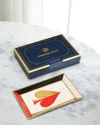 Jonathan Adler Porcelain Dealer's Choice Rectangle Tray In Black/white/red