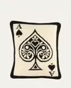 Jonathan Adler Dealers Choice Ace Of Spades Needlepoint Pillow, 12" X 16" In Black