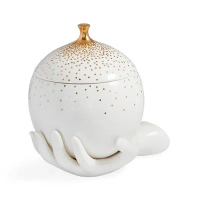 Jonathan Adler Decorative Box In White;gold