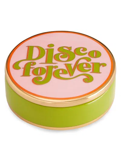 Jonathan Adler Deep Thoughts "disco Forever" Porcelain Box In Green