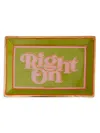 Jonathan Adler Deep Thoughts Right On Rectangle Tray In Green