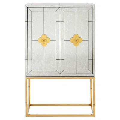 Pre-owned Jonathan Adler Delphine Mirrored Bar In Sand