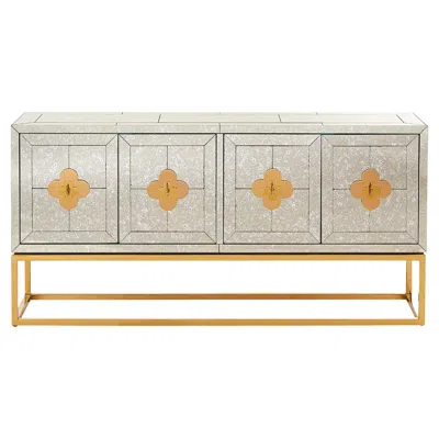 Pre-owned Jonathan Adler Delphine Mirrored Credenza In Sand