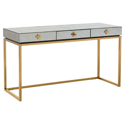 Pre-owned Jonathan Adler Delphine Mirrored Desk In Sand