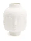 Jonathan Adler Dora Maar Embossed-face Vase (12.24cm X 20.95cm) In White