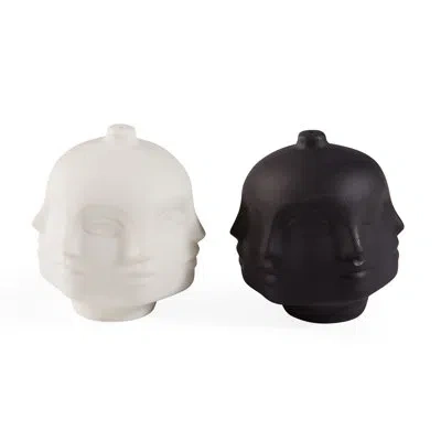 Jonathan Adler Dora Maar Porcelain Salt And Pepper Shaker Set In Black;white