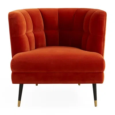 Jonathan Adler Draper Upholstered Barrel Chair In Orange