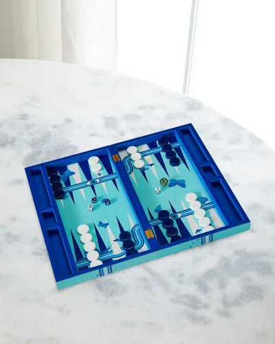 Jonathan Adler Druggist Backgammon Set In Blue