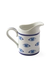 Jonathan Adler Druggist Creamer Carafe In White/blue