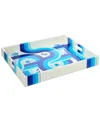 Jonathan Adler Druggist Lacquer Tray In Blue