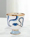 Jonathan Adler Druggist Pedestal Bowl In Blue