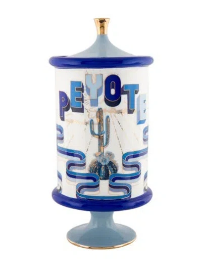 Pre-owned Jonathan Adler Druggist Peyote Canister In Blue