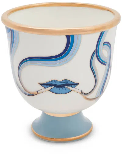 Jonathan Adler Druggist Porcelain Pedestal Bowl (15.24cm) In Weiss