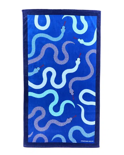 Jonathan Adler Eden Beach Towel In Blue