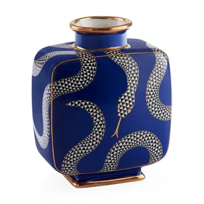 Jonathan Adler Eden Ceramic Table Vase In Navy