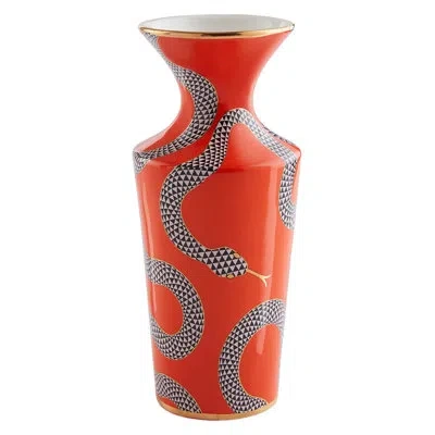 Jonathan Adler Eden Ceramic Table Vase In Orange