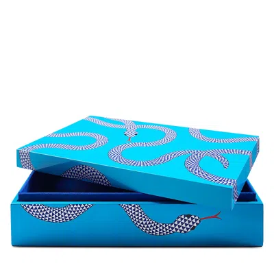 Jonathan Adler Eden Lacquer Box In Blue