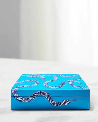 Jonathan Adler Eden Lacquer Box, Large In Blue
