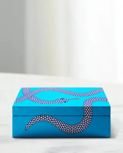 Jonathan Adler Eden Lacquer Box, Small In Blue
