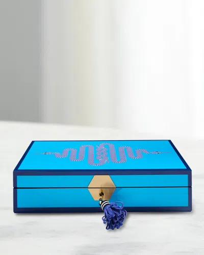 Jonathan Adler Eden Lacquer Jewelry Box In Blue