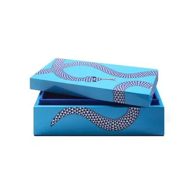 Jonathan Adler Eden Small Lacquer Box In Navy