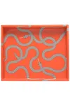 Jonathan Adler Eden Rectangular Decorative Tray In Orange