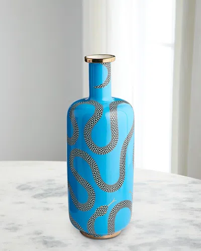 Jonathan Adler Eden Tall Bottle Vase In Blue
