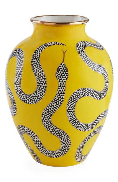 Jonathan Adler Eden Urn Porcelain Vase In Yellow