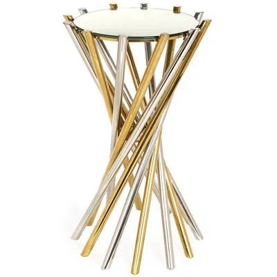 Jonathan Adler Electrum Accent Table In Smoke Mirrored