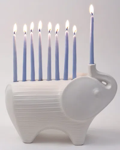 Jonathan Adler Elephant Menorah In White