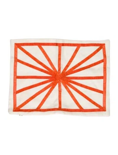 Pre-owned Jonathan Adler Embroidered Throw Pillow Case In Orange