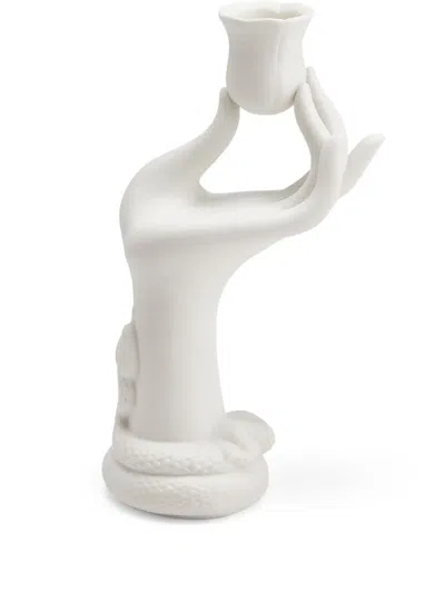 Jonathan Adler Eve Porcelain Candle Holder (18,4cm X 11,4cm) In White