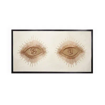 Jonathan Adler Eyes Beaded Wall Art In Gold,ivory