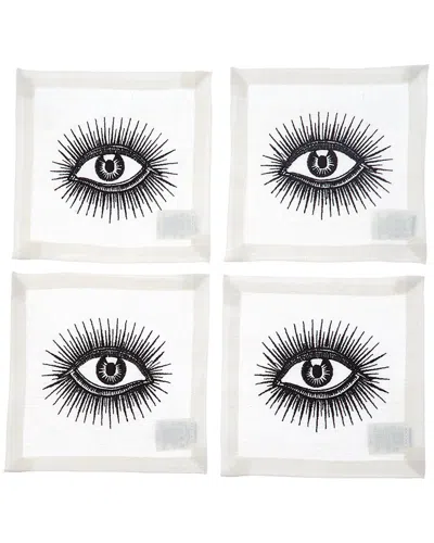 Jonathan Adler Eyes Cocktail Napkins In White
