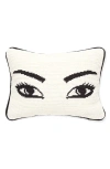 Jonathan Adler Us Eyes Needlepoint Throw Pillow In White