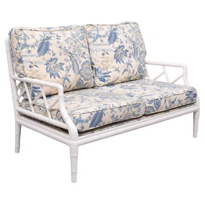 Pre-owned Jonathan Adler Faux Bamboo Chippendale Two Seat Sofa 1970s France In Gray