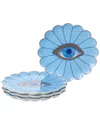 Jonathan Adler Fleur Canape Plate Set In Blue